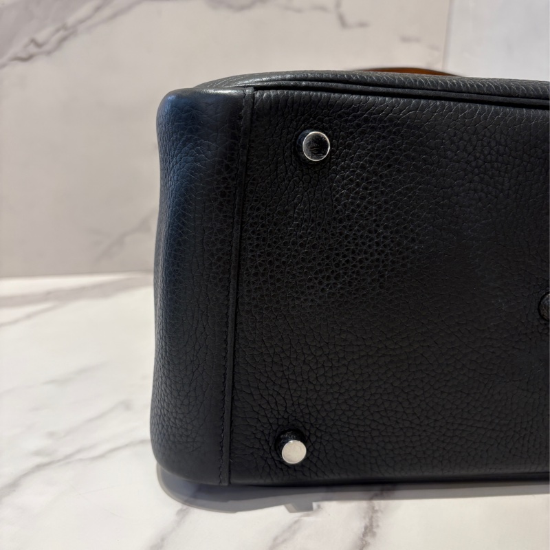 Hermes黑拼棕Lindy 30cm-6