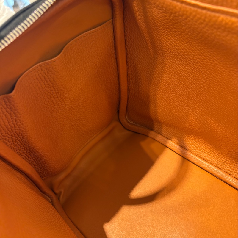 Hermes黑拼棕Lindy 30cm-11