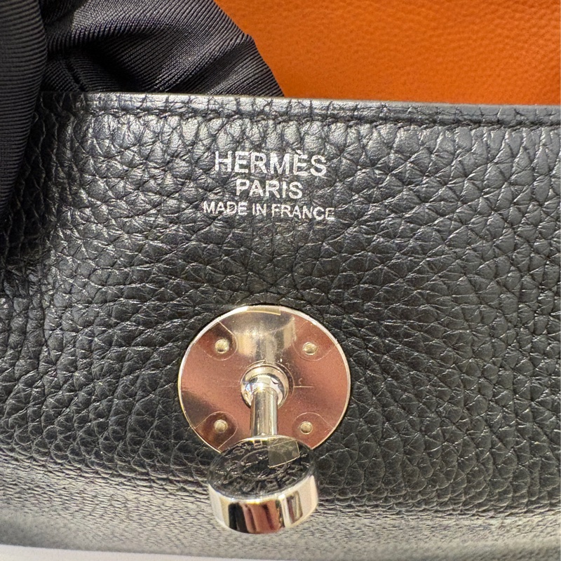 Hermes黑拼棕Lindy 30cm-16
