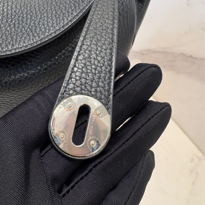 Hermes黑拼棕Lindy 30cm-17