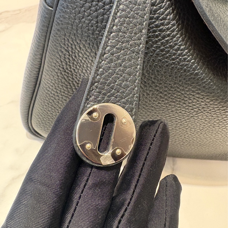 Hermes黑拼棕Lindy 30cm-18