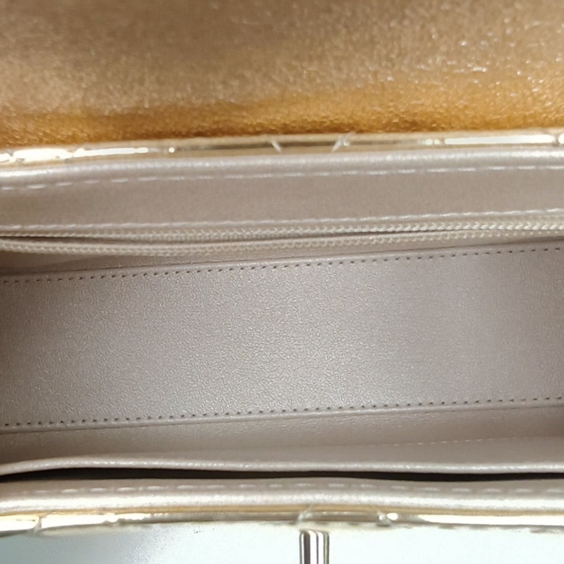 CHANEL 金色漆皮晶片開Kelly鏈條手柄手提包小號26C-5