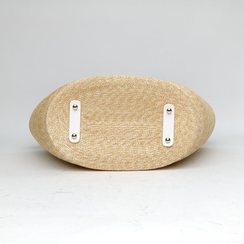 CHANEL 拼色羊皮草編晶片開26C菜籃子手提包大號購物包-3