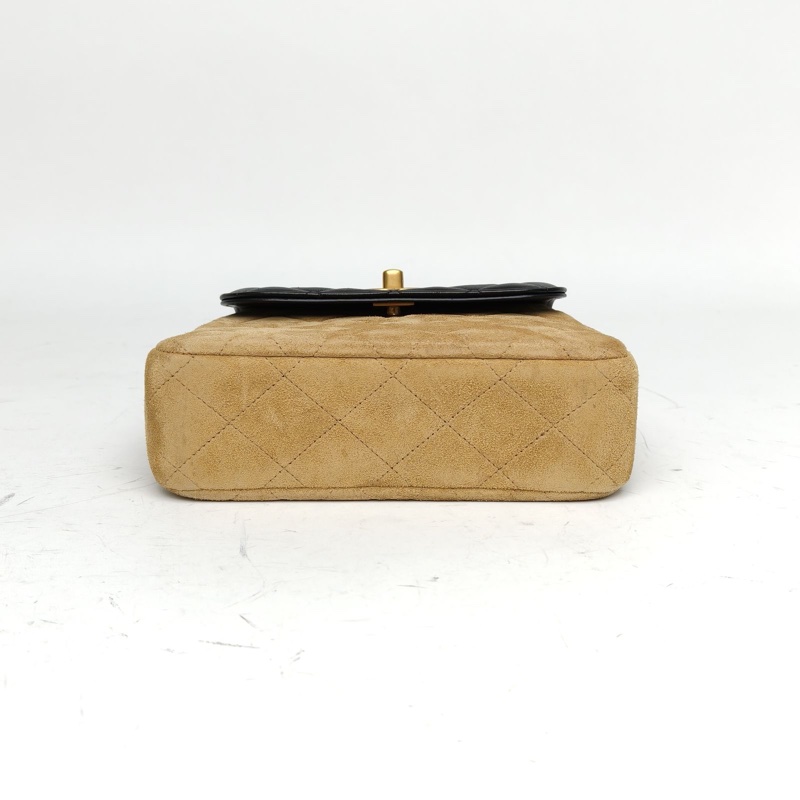 CHANEL 25A手工坊豎版口蓋包拼色羊皮/麂皮肩背包-3