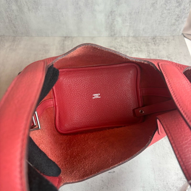 HERMES PICTON18銀扣 T5 薔薇粉 N刻 菜籃子-8