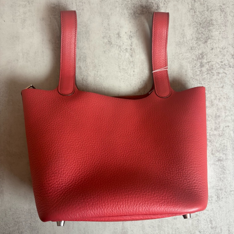 HERMES PICTON18銀扣 T5 薔薇粉 N刻 菜籃子-11