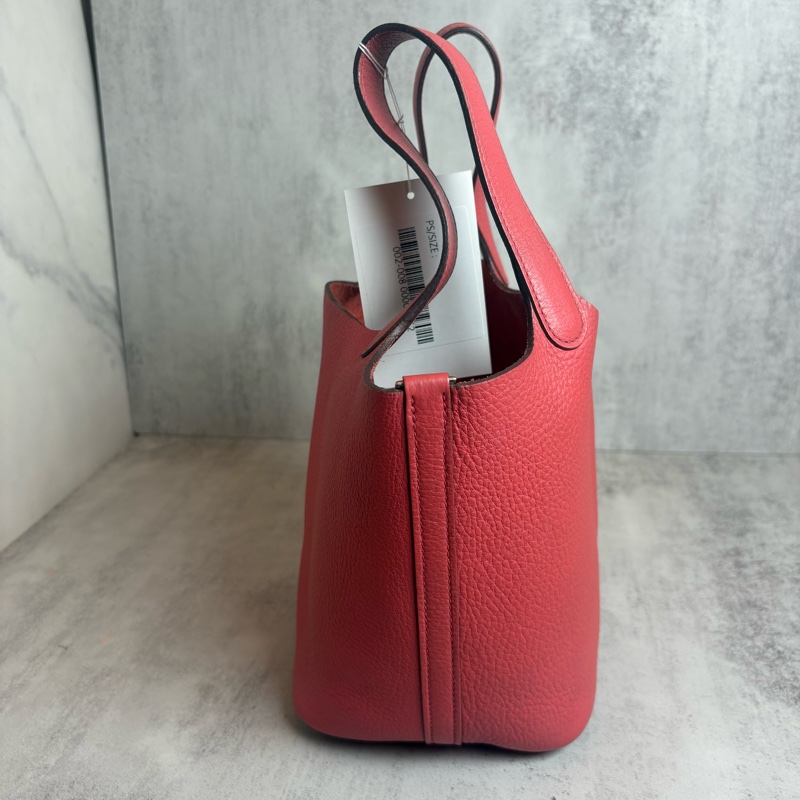 HERMES PICTON18銀扣 T5 薔薇粉 N刻 菜籃子-26