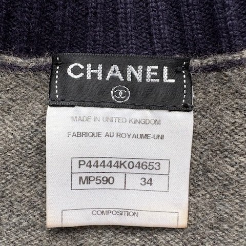 Chanel 三色 (灰色/海軍藍/Malachite 綠) 經典二口袋 cashmere開襟衫-17
