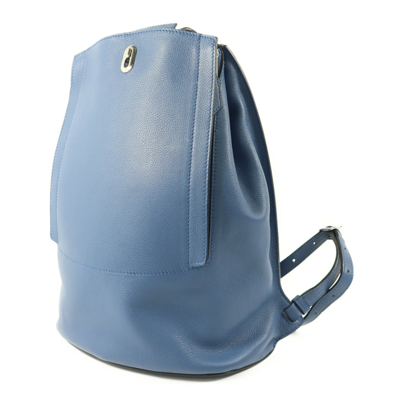 HERMES Evercolor皮革Sac A Dos GR24銀扣背包Bleu Brighton-2