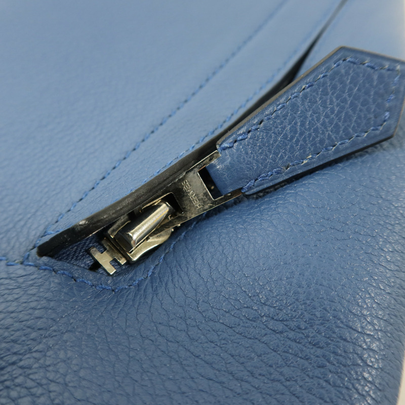 HERMES Evercolor皮革Sac A Dos GR24銀扣背包Bleu Brighton-11