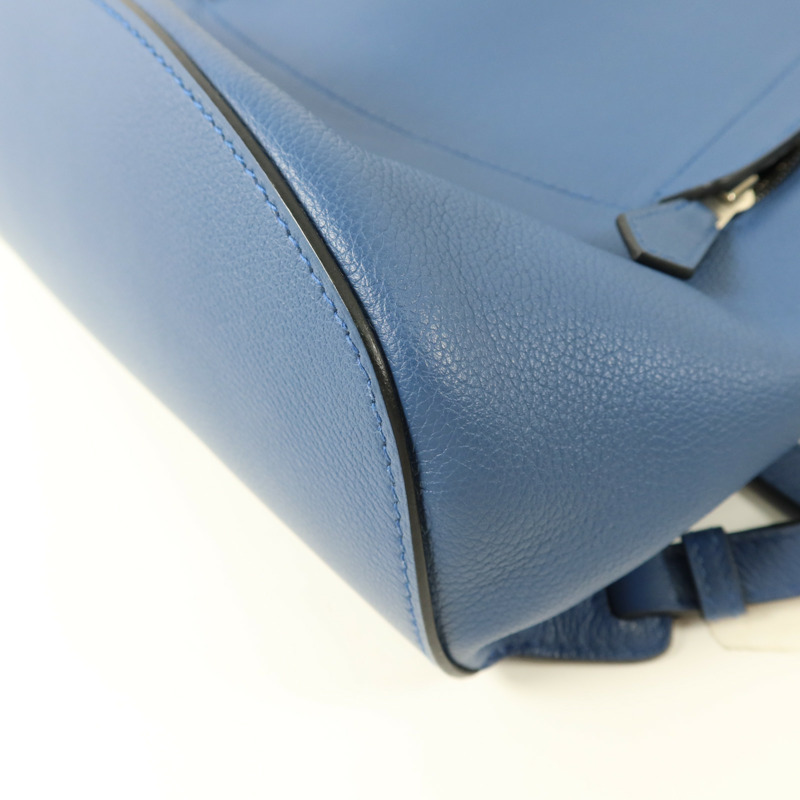 HERMES Evercolor皮革Sac A Dos GR24銀扣背包Bleu Brighton-13
