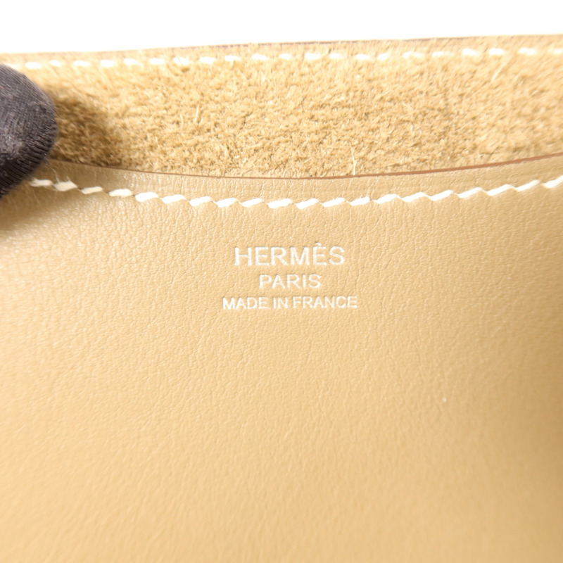 HERMES Clemence皮革In The Loop 23銀扣手挽袋Etoupe-5