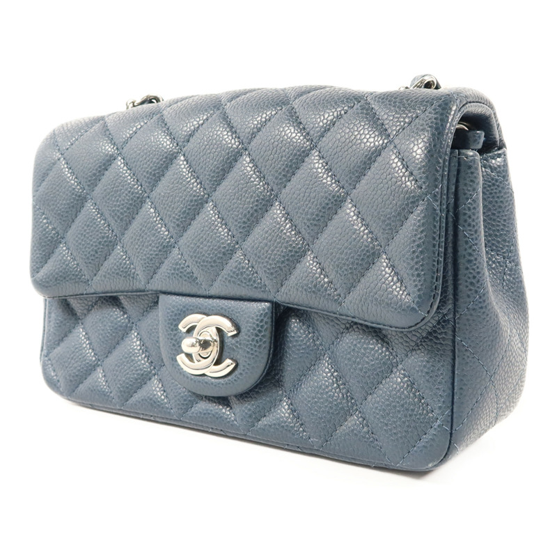 CHANEL 牛皮皮革Classic 20銀扣鏈帶肩背袋-2