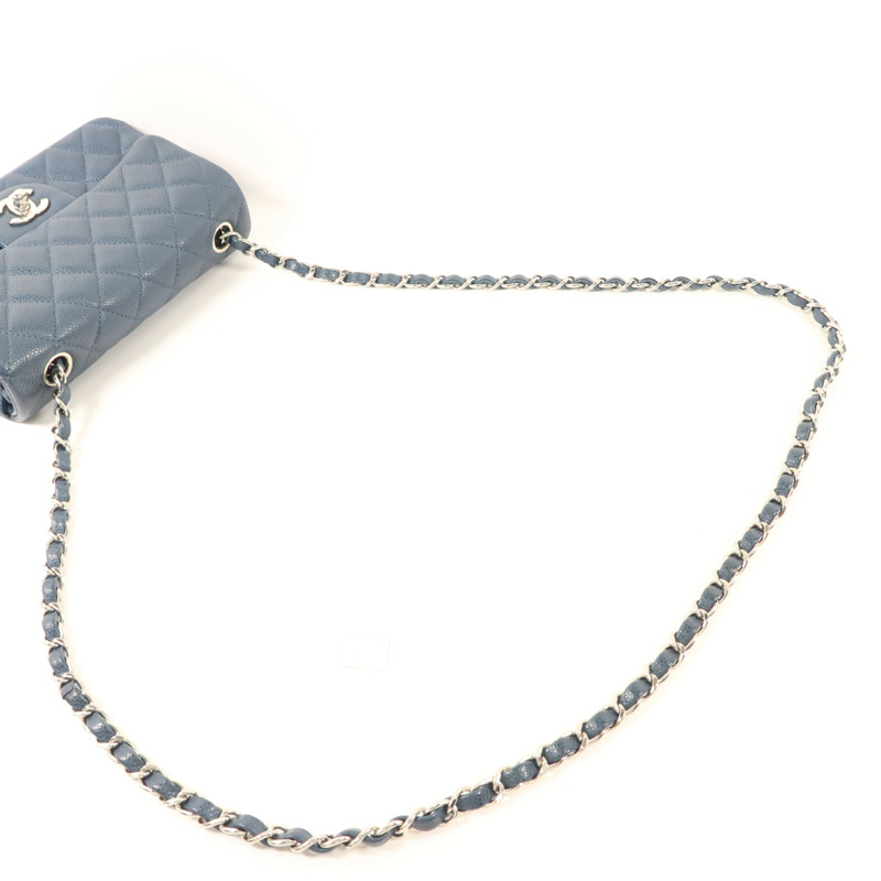 CHANEL 牛皮皮革Classic 20銀扣鏈帶肩背袋-8