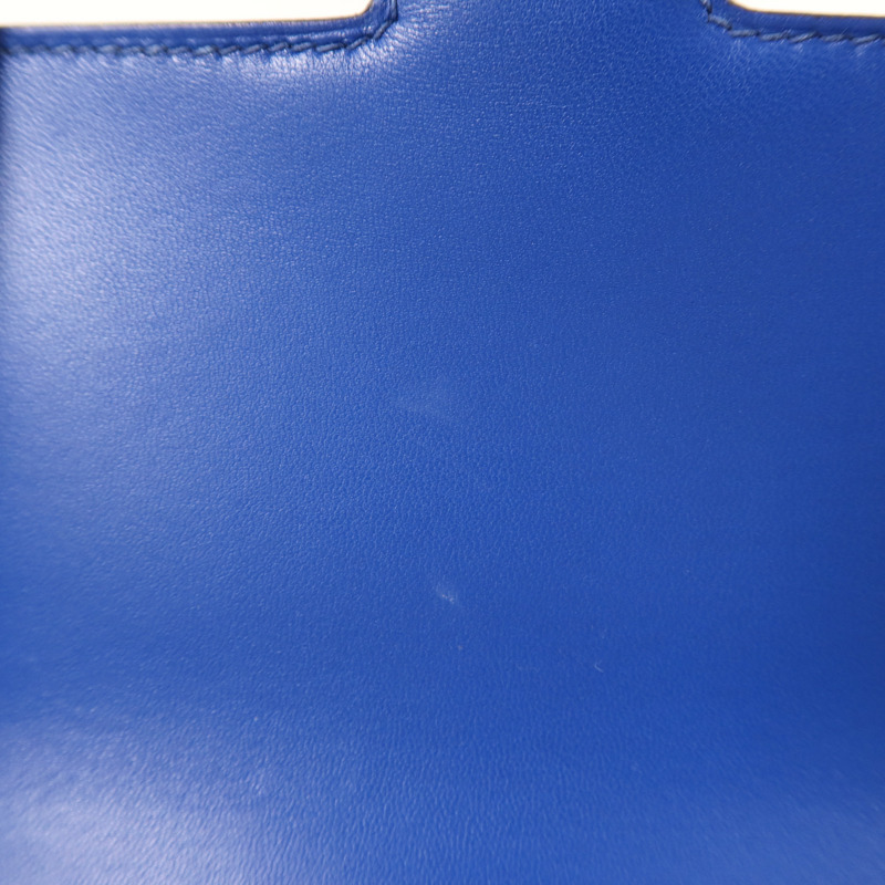 HERMES Epsom皮革Constance Mini銀扣手挽肩背兩用袋Bleu France-15