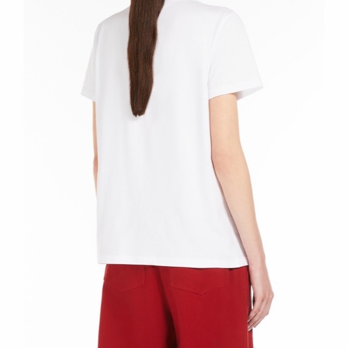 Max Mara 女士 帶刺繡口袋的平紋針織 T 恤XS S M L XL XXL碼-3