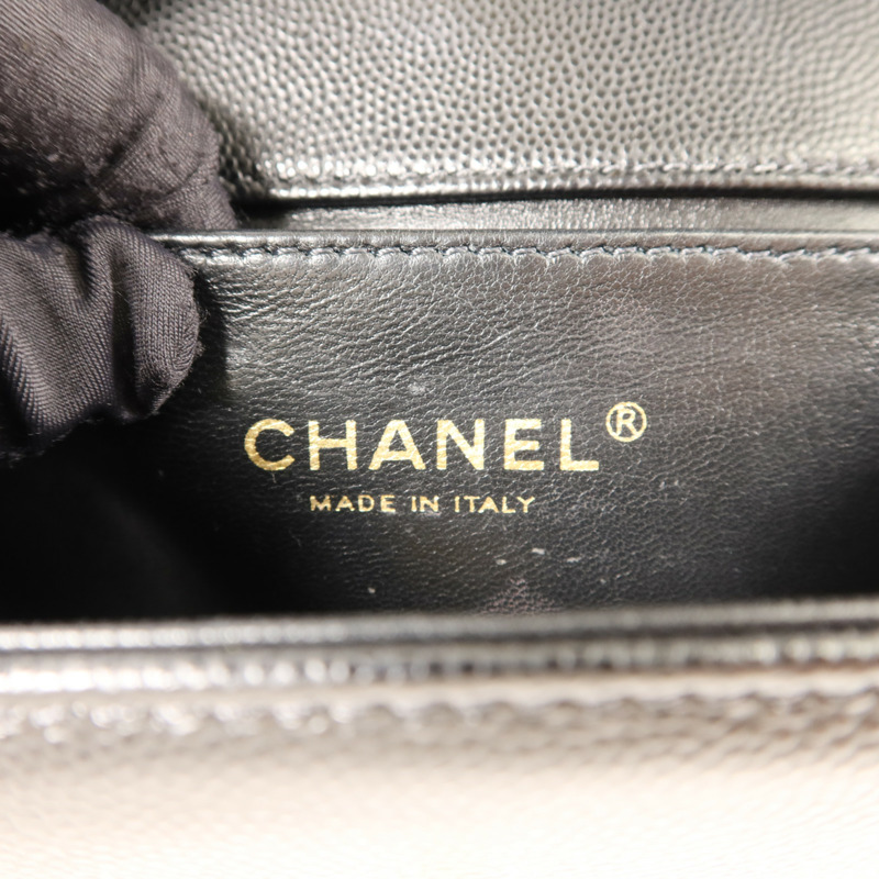 CHANEL 牛皮皮革Boy 20金扣鏈帶肩背袋-5