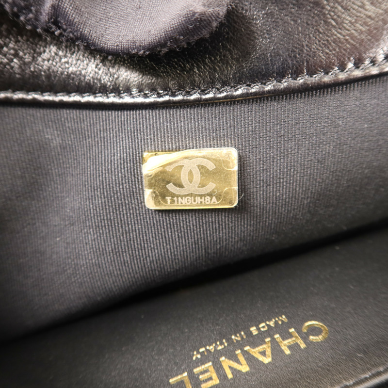 CHANEL 牛皮皮革Chain Shoulder金扣鏈帶肩背袋-6