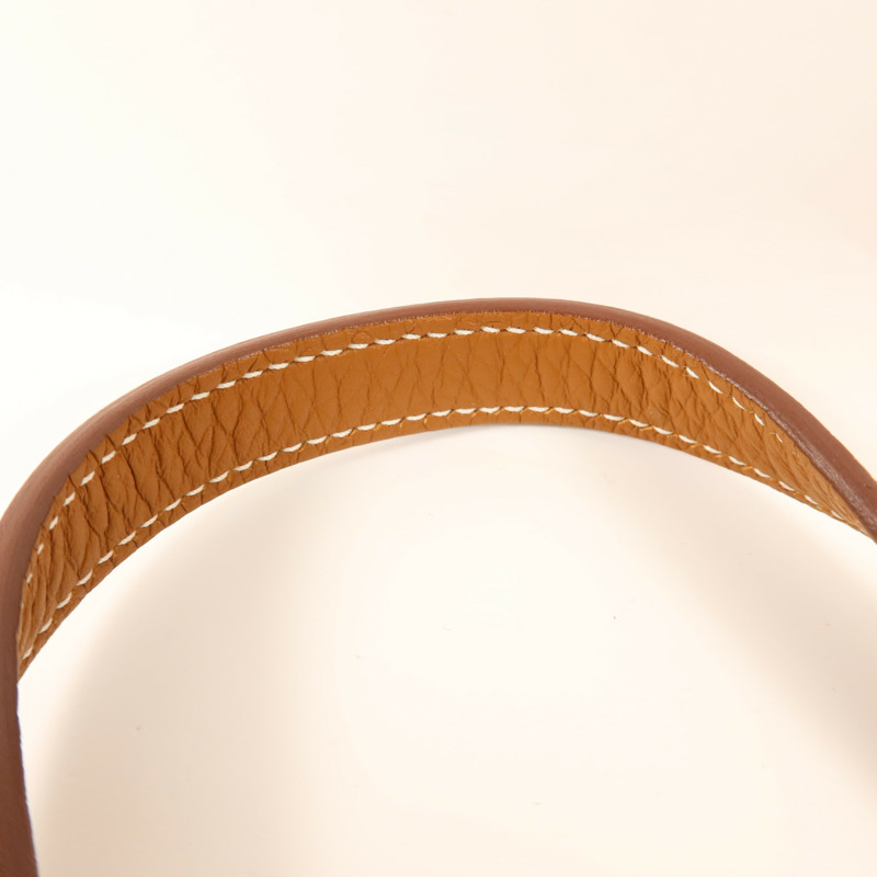 HERMES Clemence皮革Halzan 25金扣手挽肩背兩用袋Gold-15