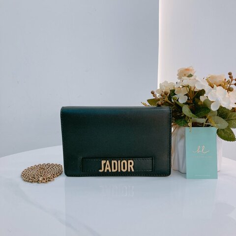 MS0578	Christian Dior 迪奧 ''我愛'' 鏈條銀包 黑色 金扣 光滑牛皮 J'Adior Wallet On Chain Smooth Calfskin Black x GHW