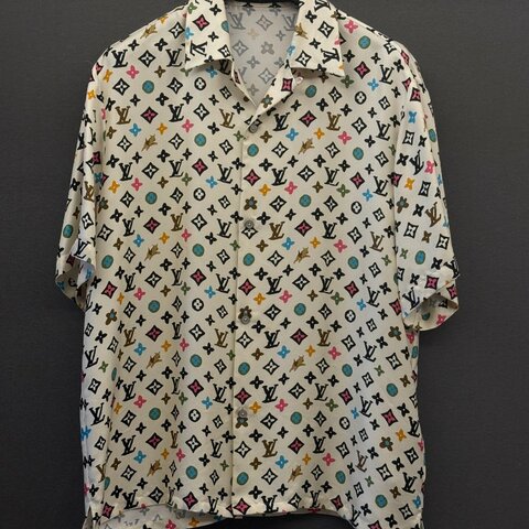 Louis Vuitton Monogram 印花絲綢襯衫 L號 二手