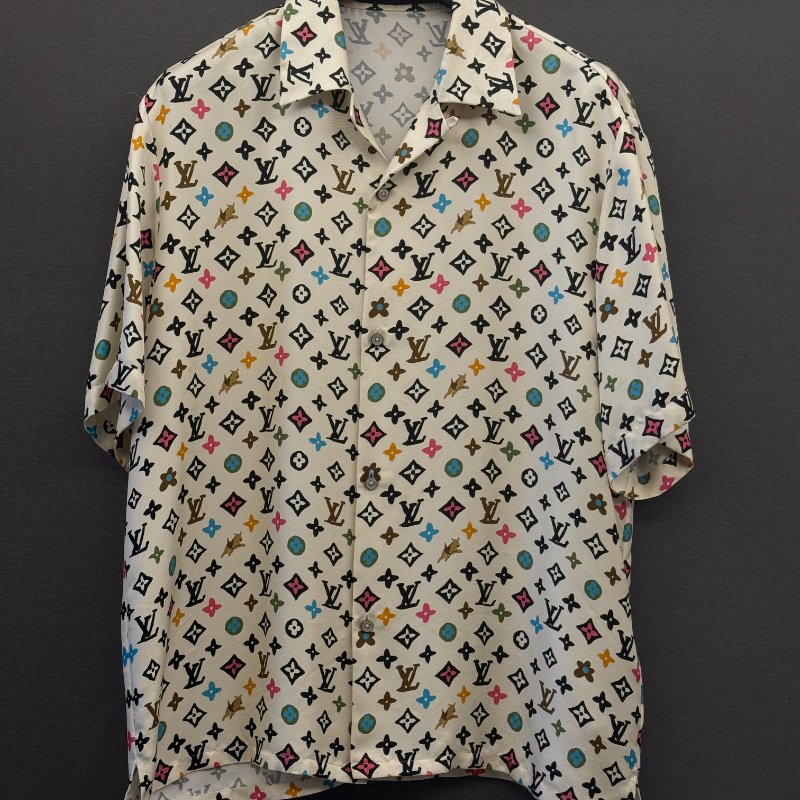 Louis Vuitton Monogram 印花絲綢襯衫 L號 二手-0