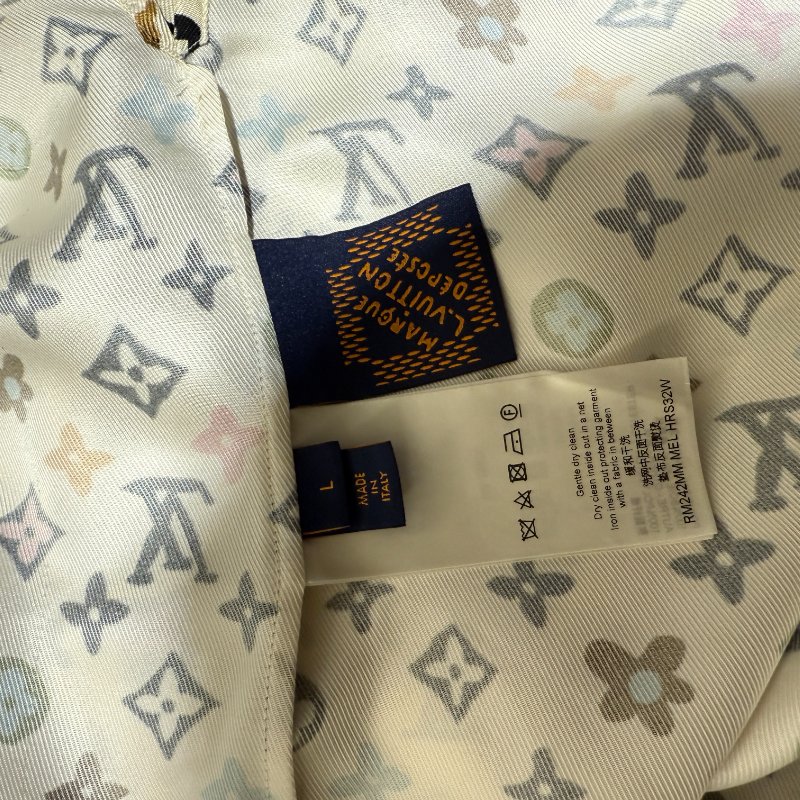 Louis Vuitton Monogram 印花絲綢襯衫 L號 二手-4