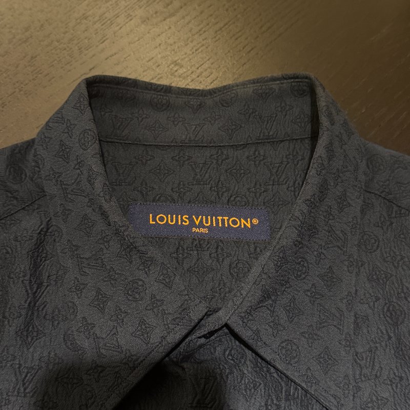 Louis Vuitton Monogram 印花短袖絲質襯衫 二手L號-6