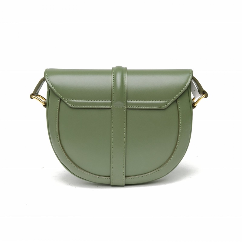 CELINE Besace16馬鞍包小號19綠色牛皮肩背包-2