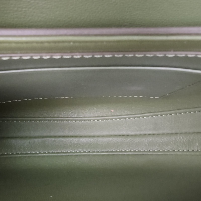 CELINE Besace16馬鞍包小號19綠色牛皮肩背包-5