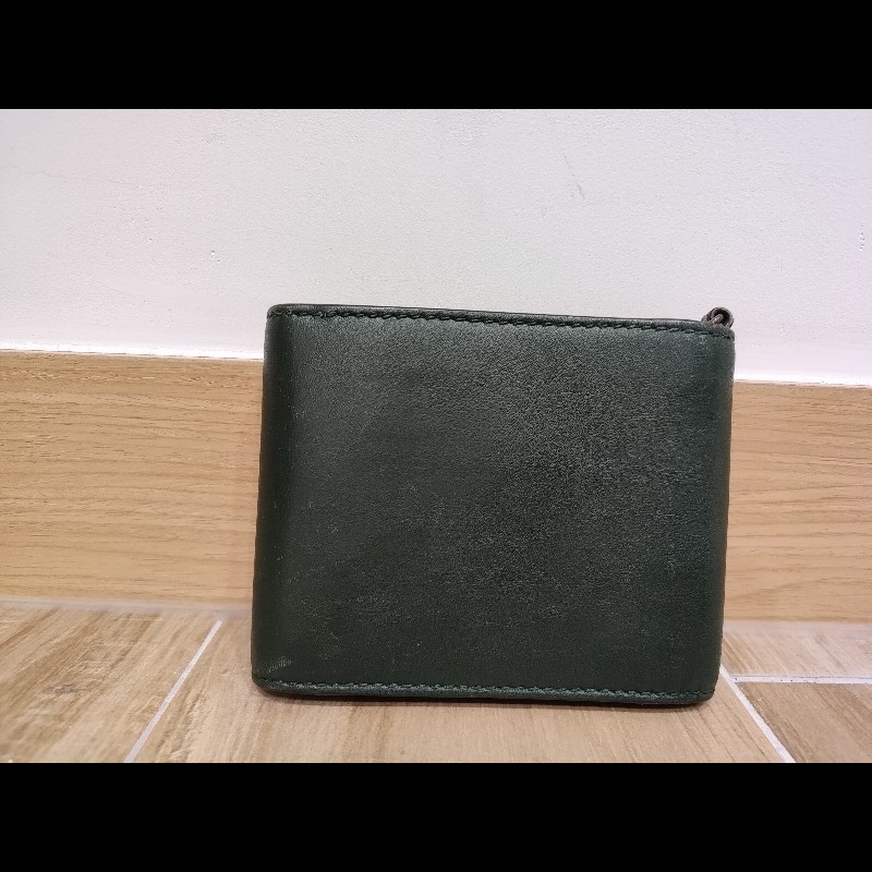 Gucci Bee Star 橄欖綠色牛皮 蜜蜂星星 短夾 皮夾 零錢包 錢包 信用卡夾-1