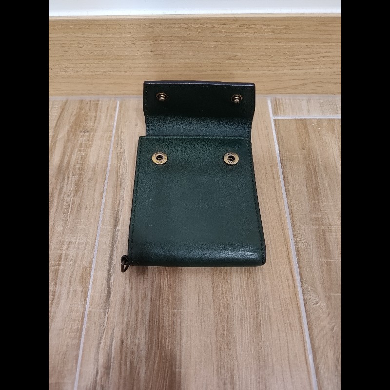 Gucci Bee Star 橄欖綠色牛皮 蜜蜂星星 短夾 皮夾 零錢包 錢包 信用卡夾-18