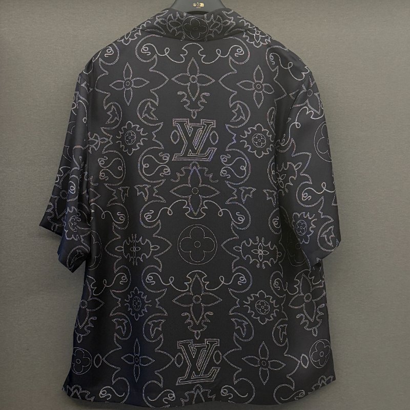 LV 蔓藤靴线绣花刺绣短袖襯衫 M號 二手-1