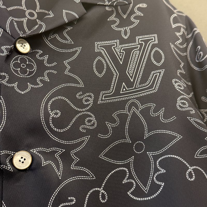 LV 蔓藤靴线绣花刺绣短袖襯衫 M號 二手-2