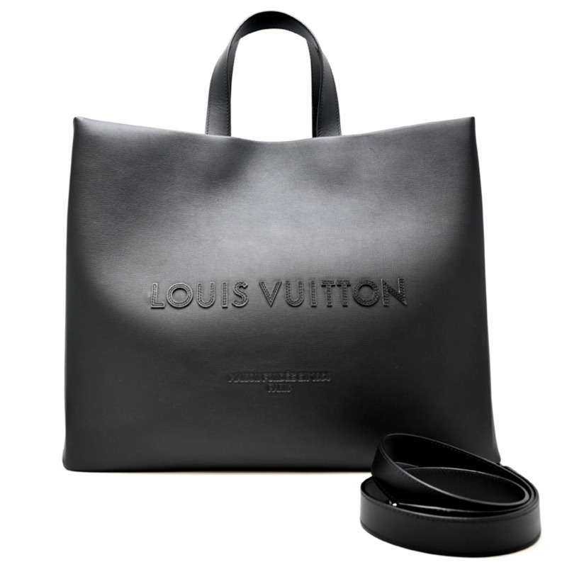 路易威登 Shopper Tote MM 男女手提包 M28309 黑色羊皮-0