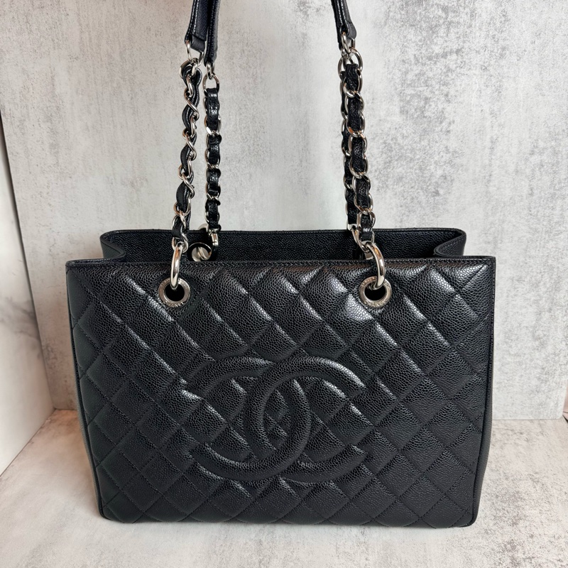 chanel 黑色荔枝皮豆腐包 34x25x13 cm-0