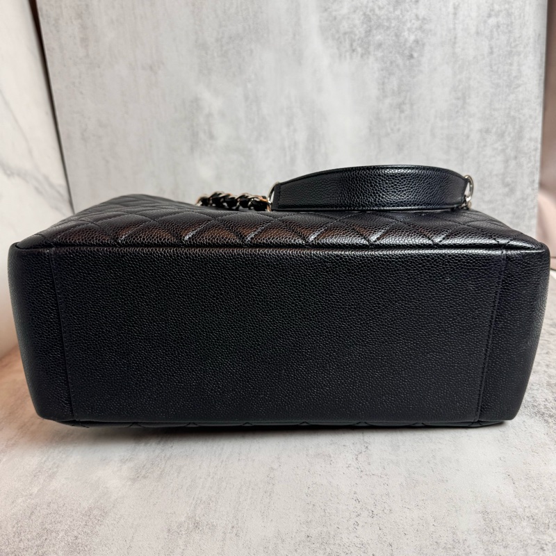 chanel 黑色荔枝皮豆腐包 34x25x13 cm-16