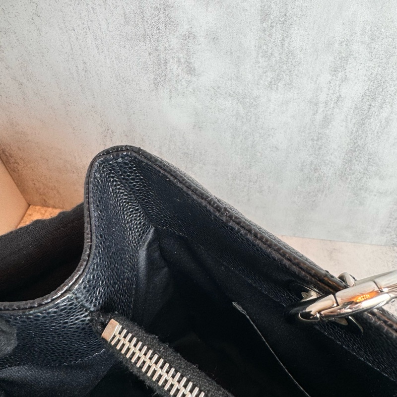 chanel 黑色荔枝皮豆腐包 34x25x13 cm-25