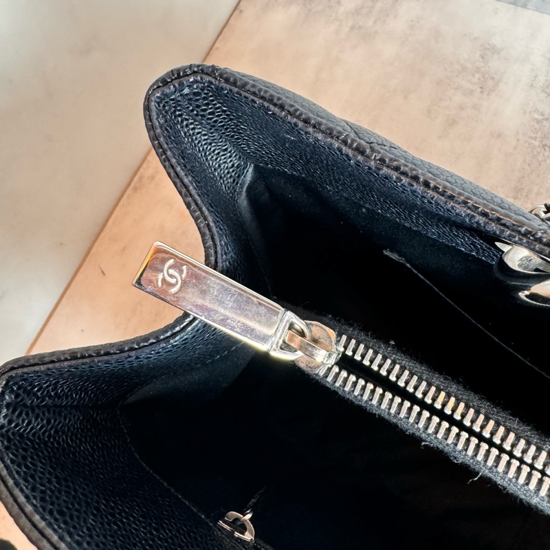 chanel 黑色荔枝皮豆腐包 34x25x13 cm-28