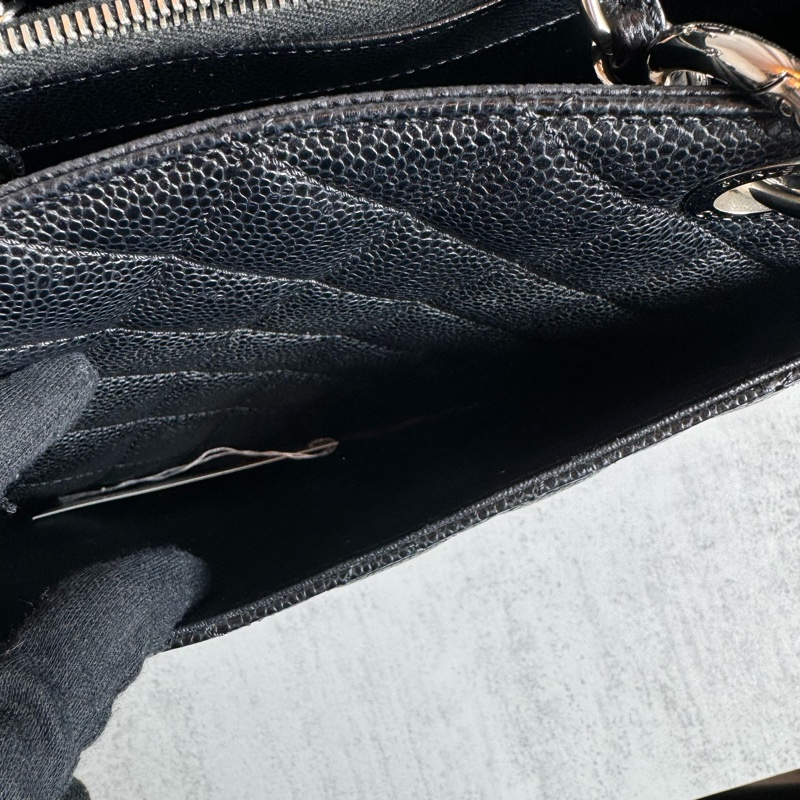 chanel 黑色荔枝皮豆腐包 34x25x13 cm-30