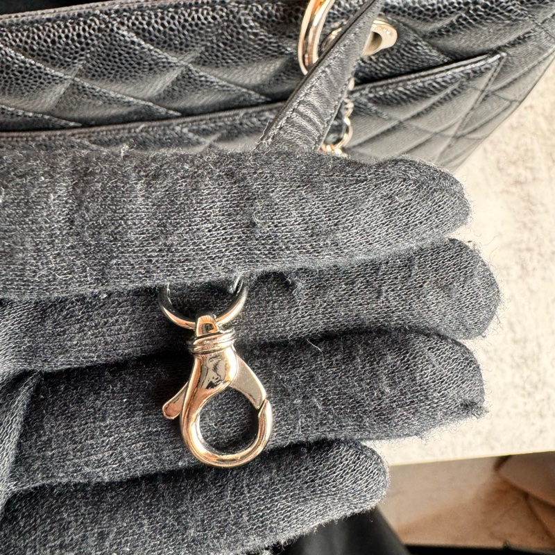 chanel 黑色荔枝皮豆腐包 34x25x13 cm-36