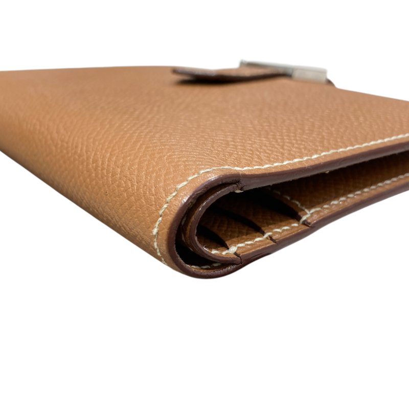 HERMÈS 愛馬仕 BEARN COMPACT WALLET 雙折短夾 EPSOM牛皮 金棕色 銀釦-7