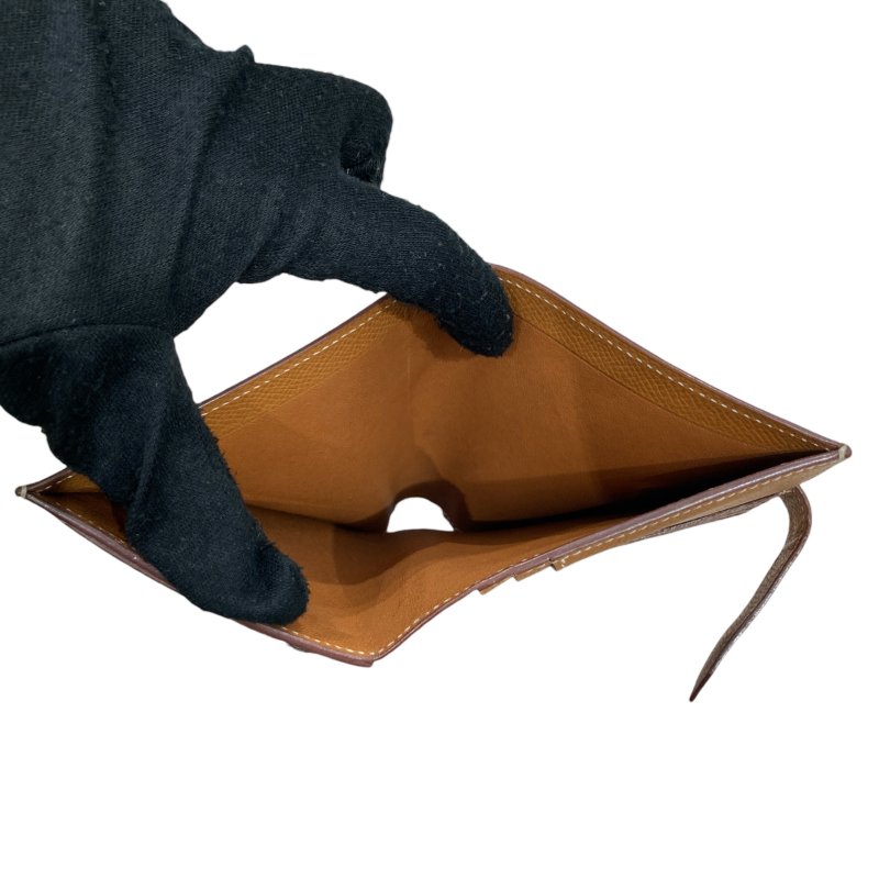 HERMÈS 愛馬仕 BEARN COMPACT WALLET 雙折短夾 EPSOM牛皮 金棕色 銀釦-11