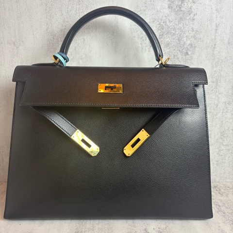 HERMES 黑金kelly32 EPSOM皮