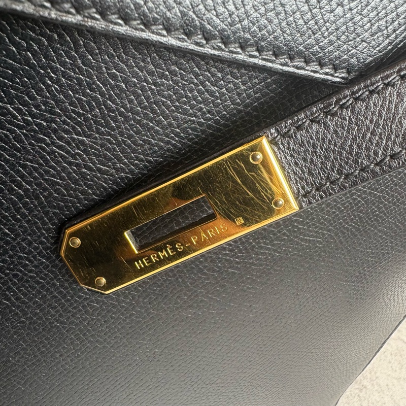 HERMES 黑金kelly32 EPSOM皮-11