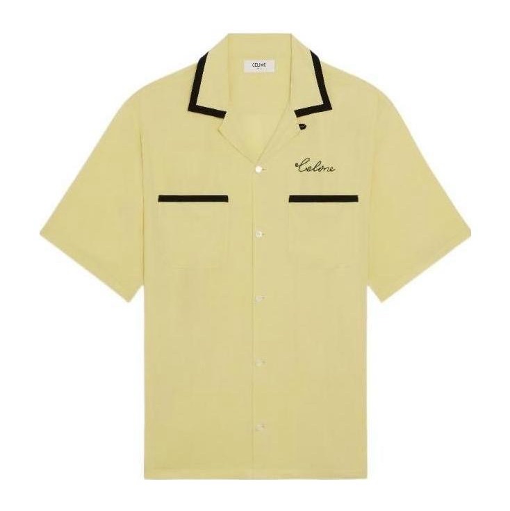 Celine 男士 粘膠纖維保齡球衫SHIRTS CM-37 SHIRTS CM-40 SHIRTS CM-41碼-5