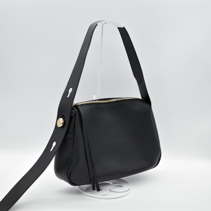 Tory Burch 湯麗柏琦 Romy 黑色 荔紋牛皮 肩背包-3