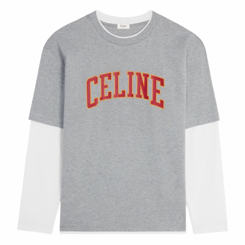 Celine 男士 棉質針織長袖T恤M L XL XXL碼-4
