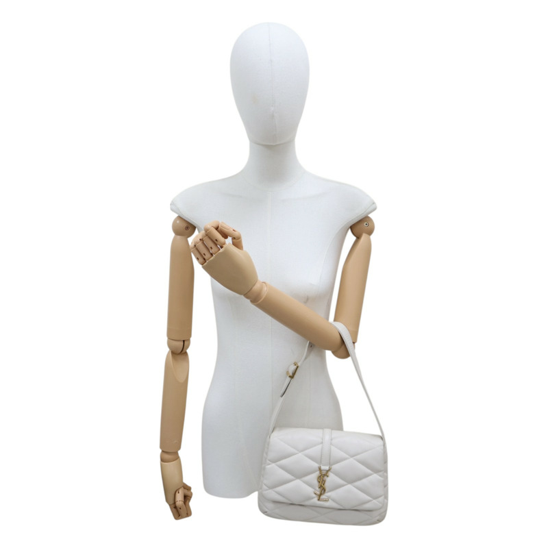 灰白色 菱格紋 羊皮 LE 57 肩背包【SAINT LAURENT YSL 聖羅蘭 】 698567-12