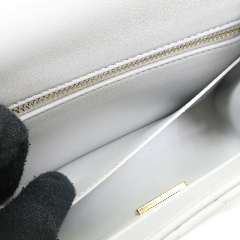 灰色 菱格紋 羊皮 Mini Pearl Crush 金球 鍊帶 肩背包【CHANEL 香奈兒】 AS1786-7